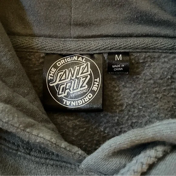 Santa Cruz Gray Skate Hoodie - Size M - Picture 6 of 10